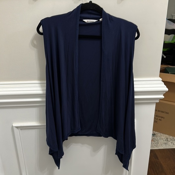 Athleta 'Waterfall' Navy Blue Open Front Sleeveless Cardigan sz XS - Picture 3 of 5